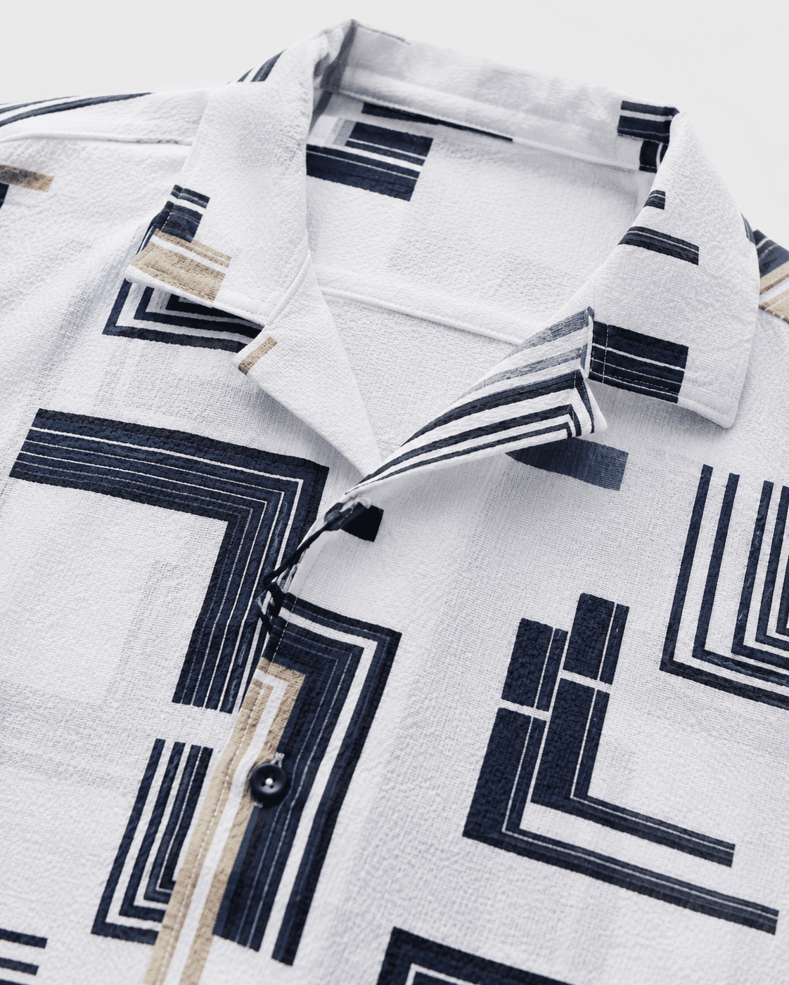 Blush Pink Textured Short Sleeve Shirt Detail