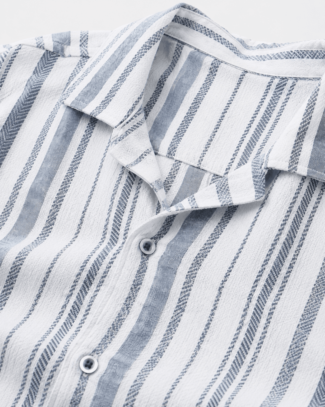 Navy Palm Scene Print Shirt Detail
