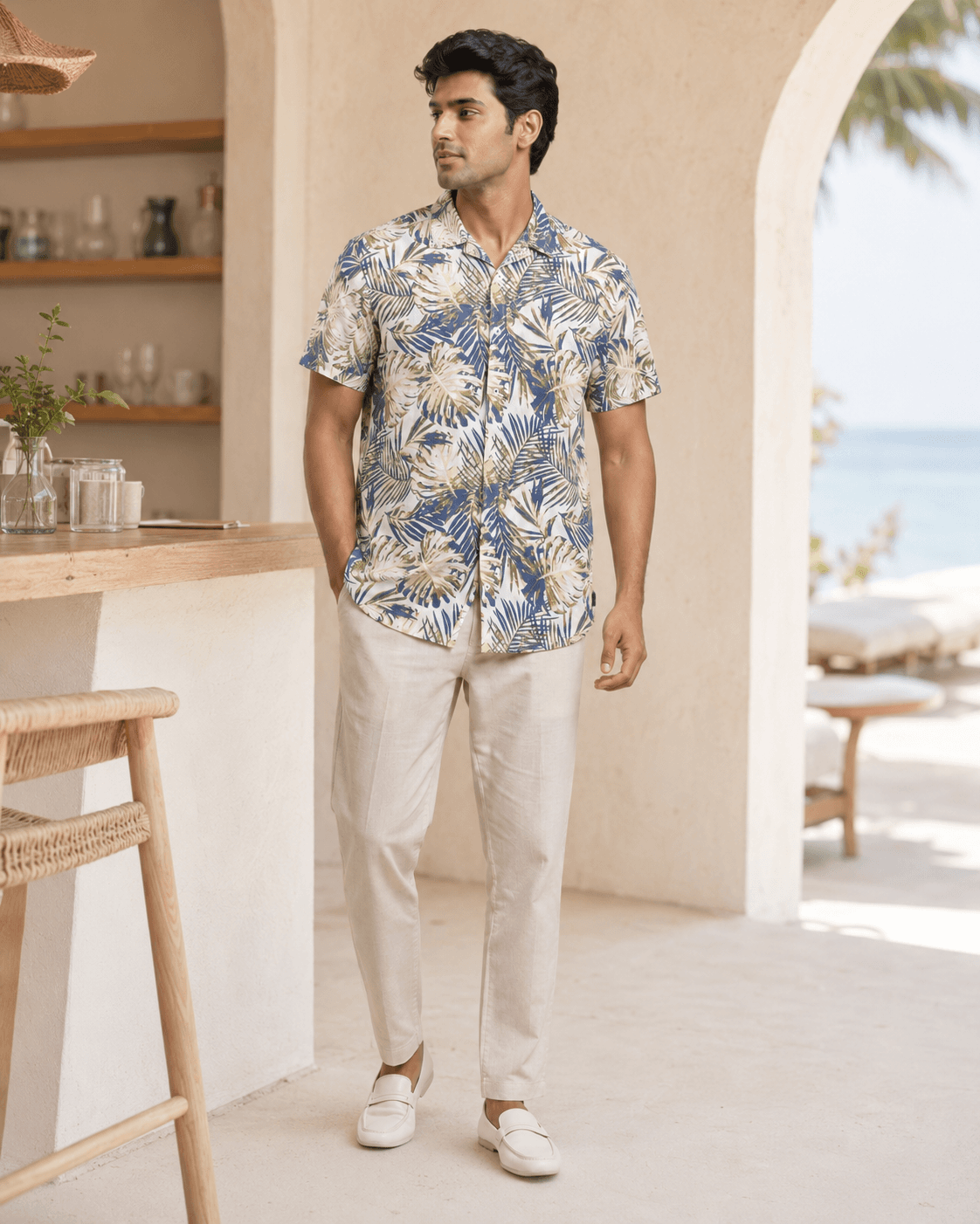 Smoky Brown Grey Check Pattern Shirt Lifestyle
